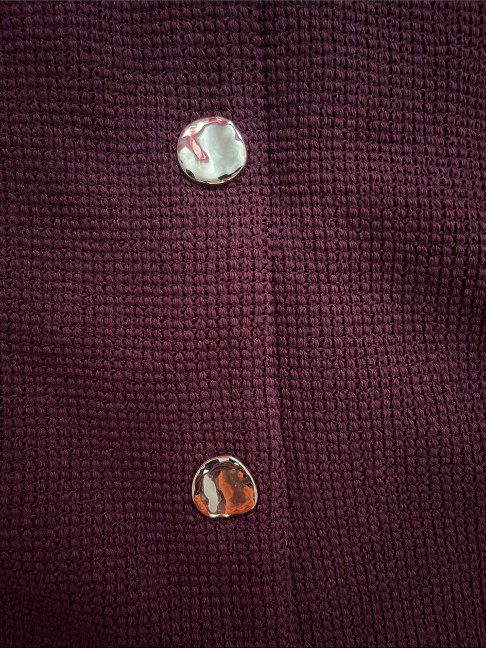 H&M Burgundy Knit Cropped Button Vest - Picture 2 of 5